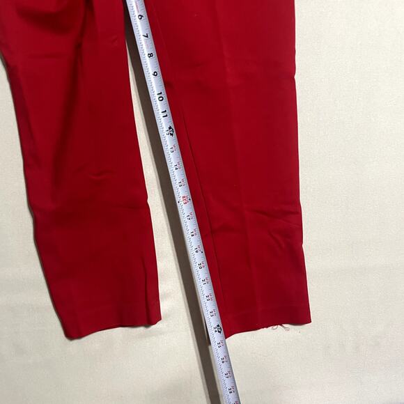 Frnch Paris Red Tapered High-Waist Slim Ankle Trousers Pants - Size L - Picture 5 of 8